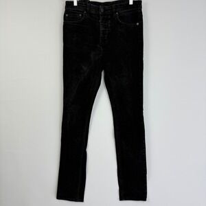Ksubi Chitch Jeans Men 30 Black Slim Fit Button Fly Red Cross Embroidery 102931